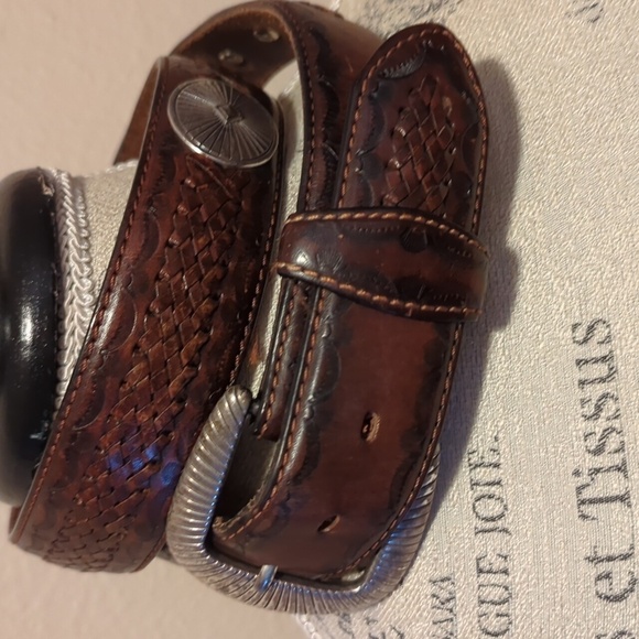 Tony Lama Leather Belt - Picture 1 of 8